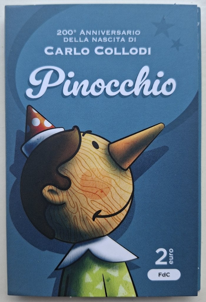 Italie 2 euros 2026 Pinocchio Coincard, Verzenden, Italië, 2 euro, Losse munt