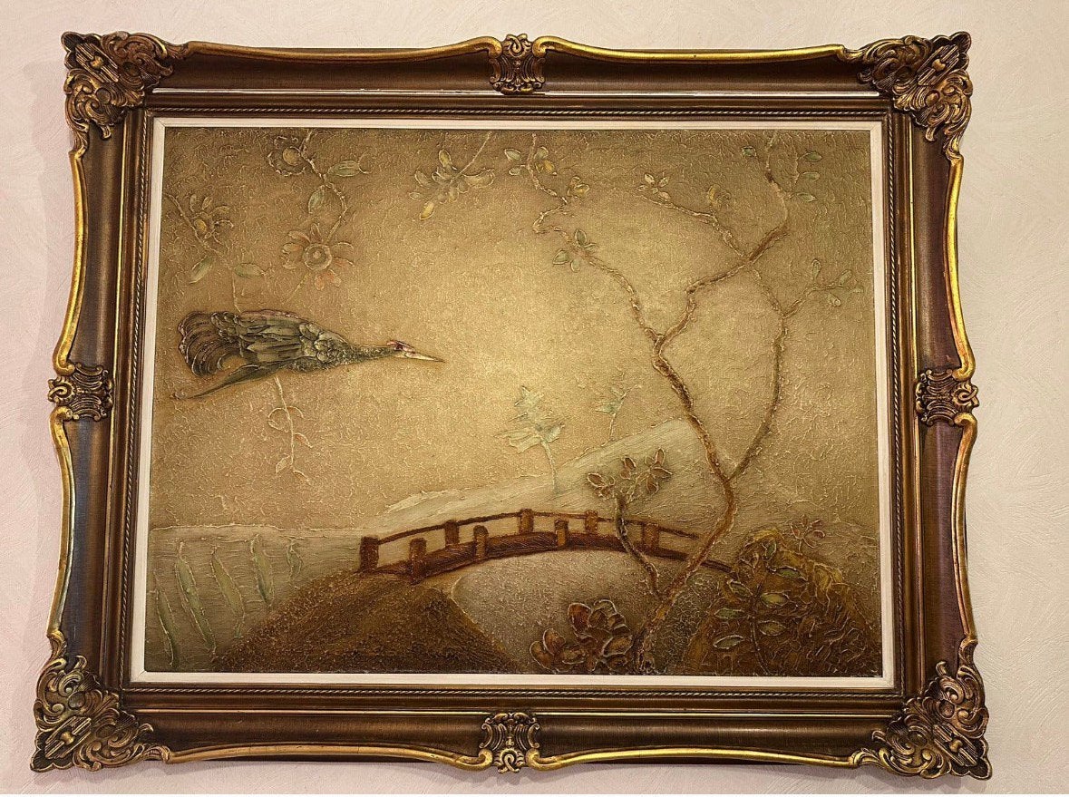 Grand relief décoratif — scène de la nature — cadre baroque, Enlèvement ou Envoi, Classique, Panneau