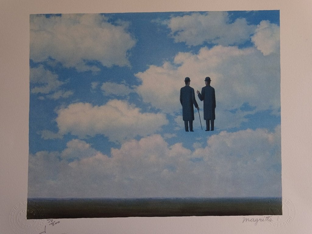 René Magritte (1898-1967) - La reconaissance infinie, Antiek en Kunst, Ophalen of Verzenden, Lithografie, Personages en Fantasiefiguren