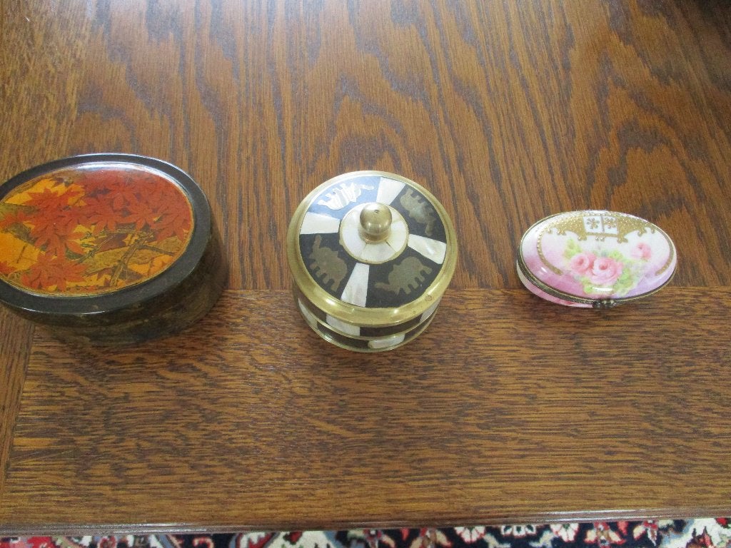 3 antieke sieraden kistjes met deksels, Antiek en Kunst, Ophalen of Verzenden
