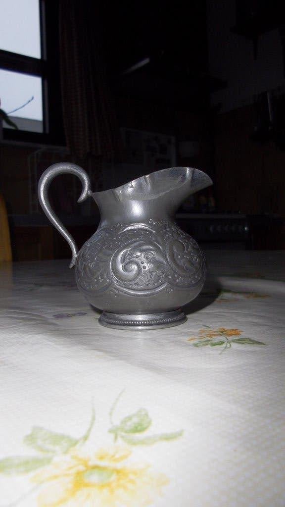 Antiek Tinnen kannetje 8,5 cm hoog, Antiek en Kunst, Ophalen of Verzenden