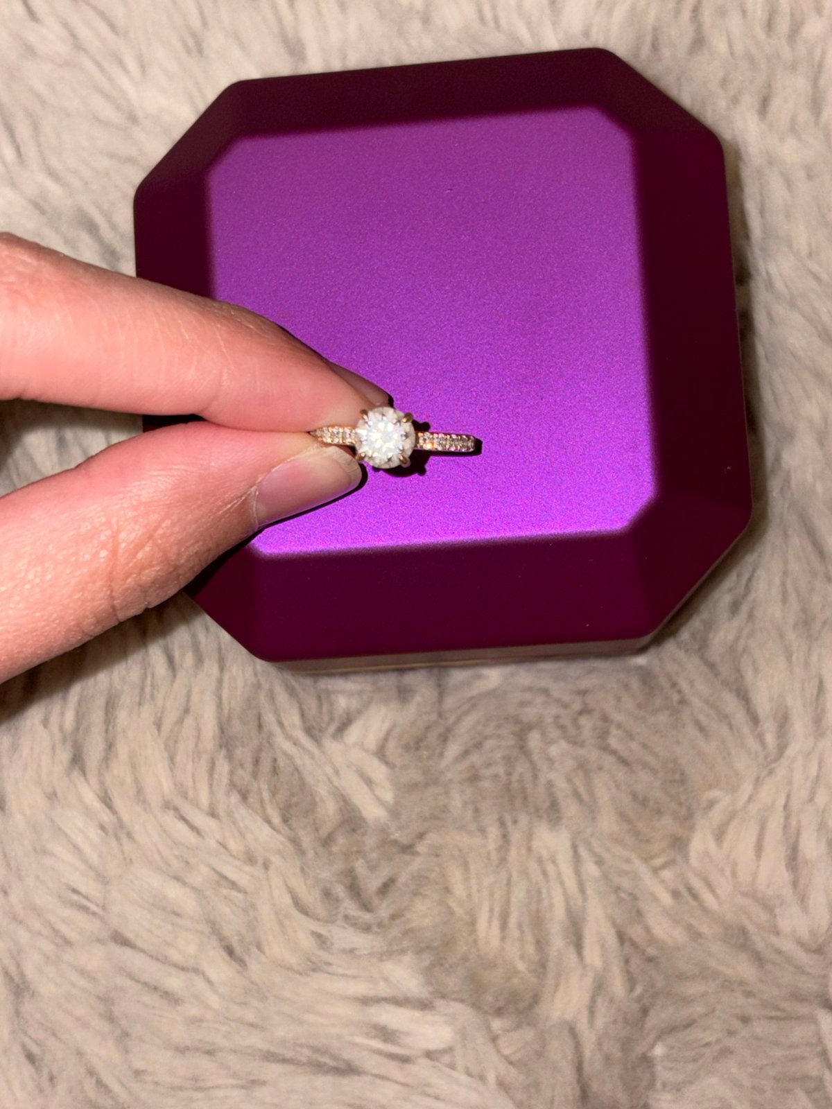 Bague en or 18 ct diamant cultivé en laboratoire de 1,01 ct, Enlèvement, Comme neuf, Or