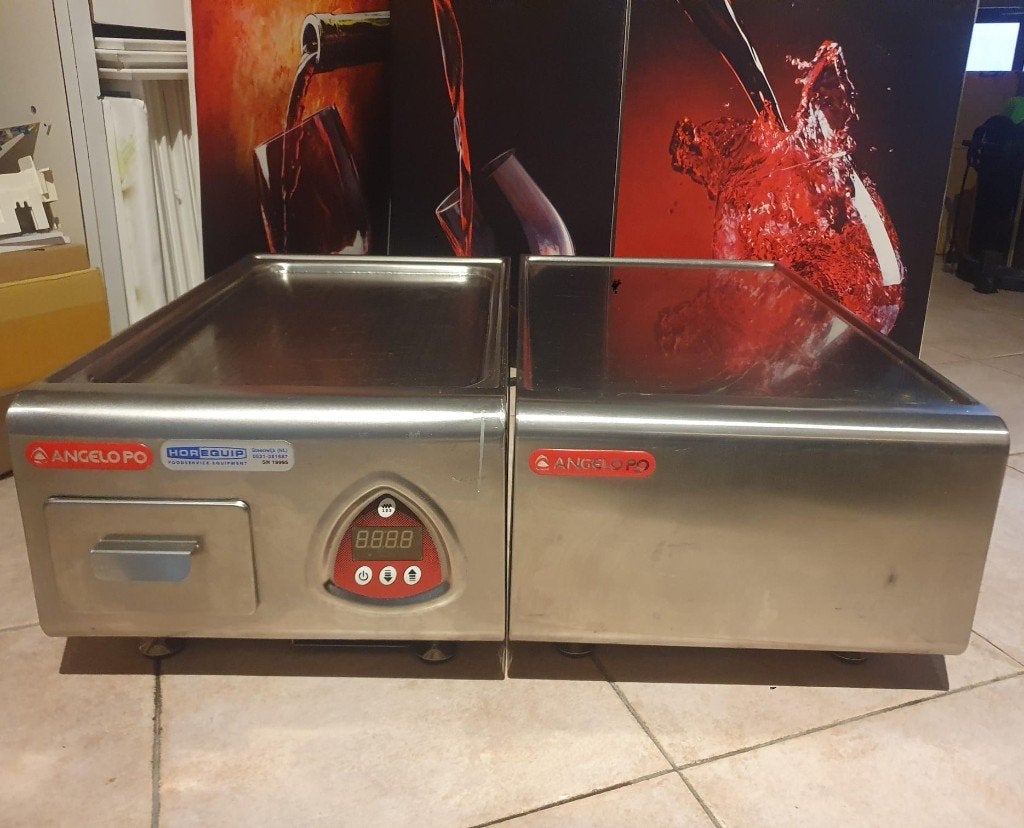 Plaque de cuisson Angelo Po + élément neutre, inox, Articles professionnels, Enlèvement ou Envoi, Utilisé, Cuisinière, Friteuse et Grils