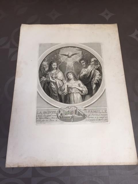 Antieke ets Heilige Familie - seminaire de Notre Dame à Mons, Antiquités & Art, Antiquités | Objets religieux, Enlèvement