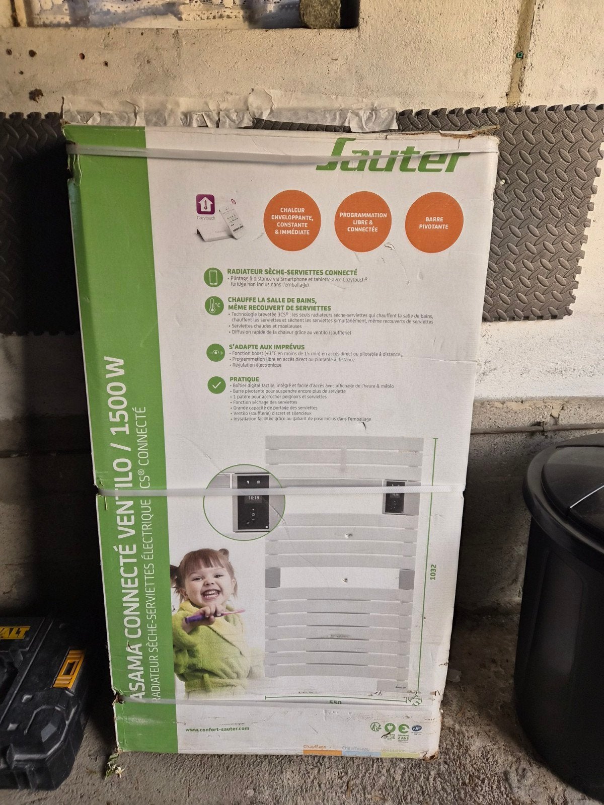 Sèche-serviettes connecté Sauter ASAMA Ventilo 1500W Blanc -, Enlèvement ou Envoi