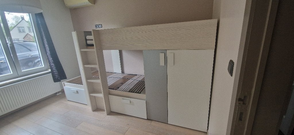 Te koop zo goed als nieuw stapelbed met opbergruimtes 90x200, 100 cm, Comme neuf, Enlèvement, 200 cm