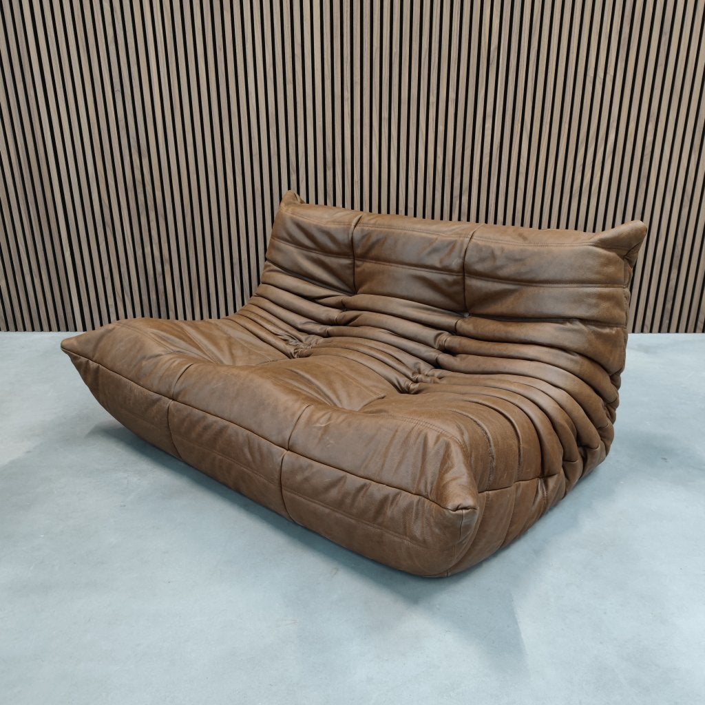 Ligne Roset Togo Tweezits | Mokka Leder, Antiquités & Art, Antiquités | Meubles | Chaises & Canapés, Enlèvement ou Envoi