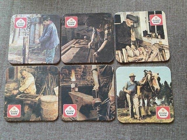 Lot de 6 sous-bocks  CRISTAL ALKEN, Enlèvement ou Envoi, Comme neuf, Sous-bock