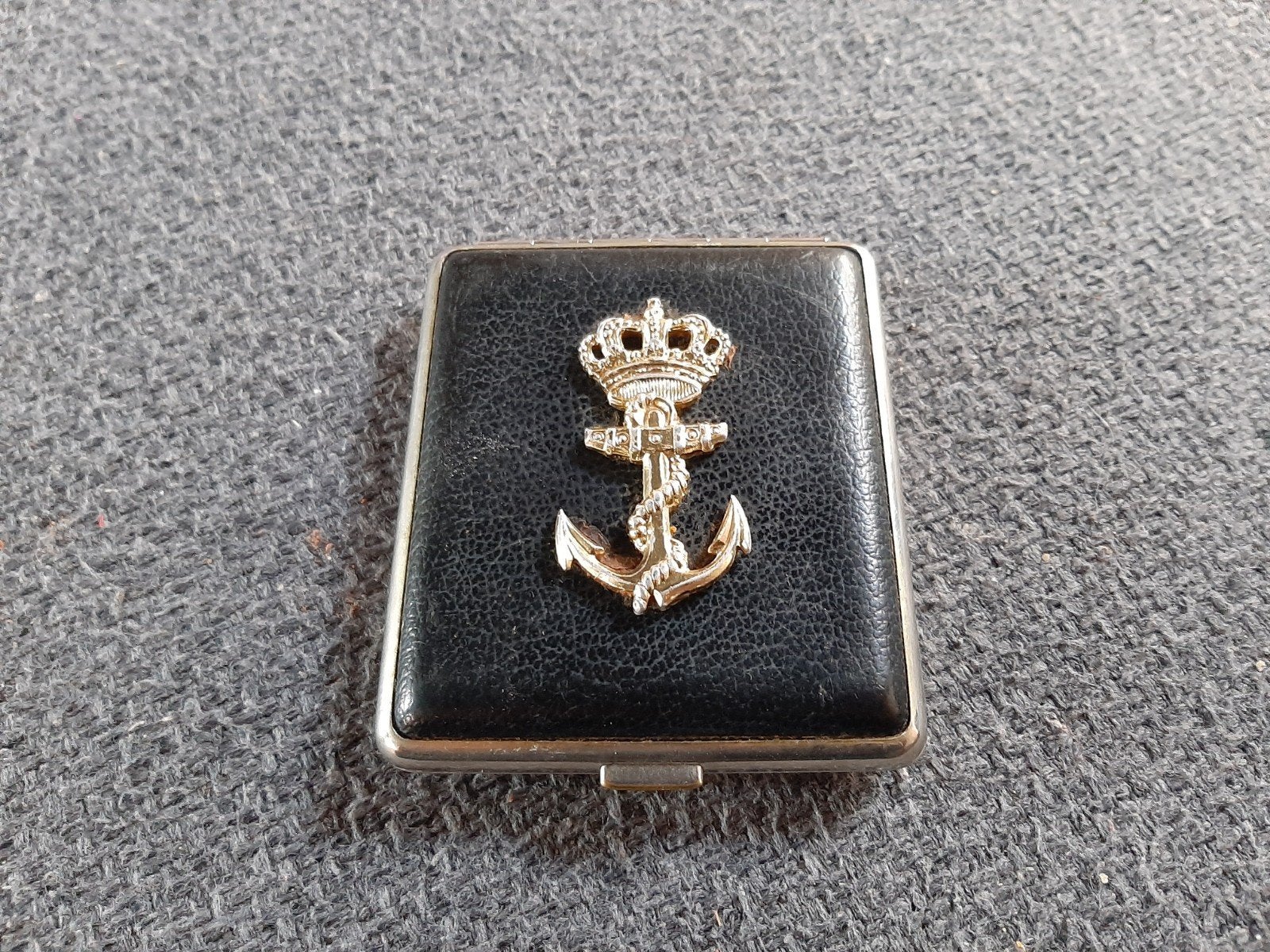 Antiek sigarette doosje met marine anker, Ophalen of Verzenden, Marine