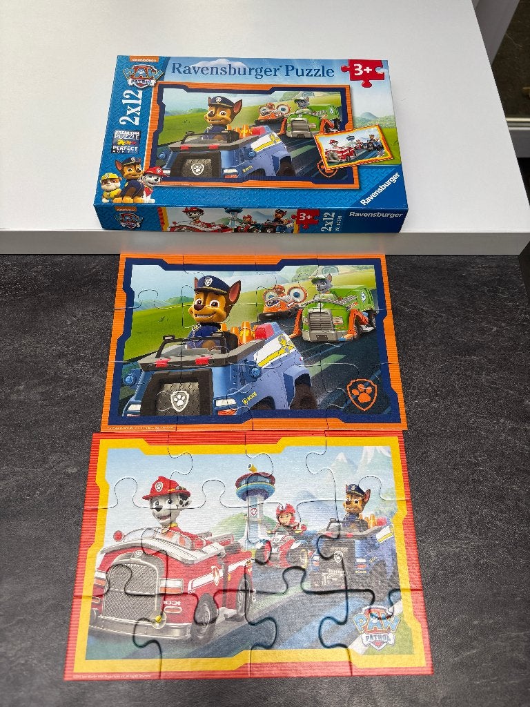 Ravensburger Paw Patrol puzzel 2x12 stukjes, Ophalen of Verzenden, Gebruikt
