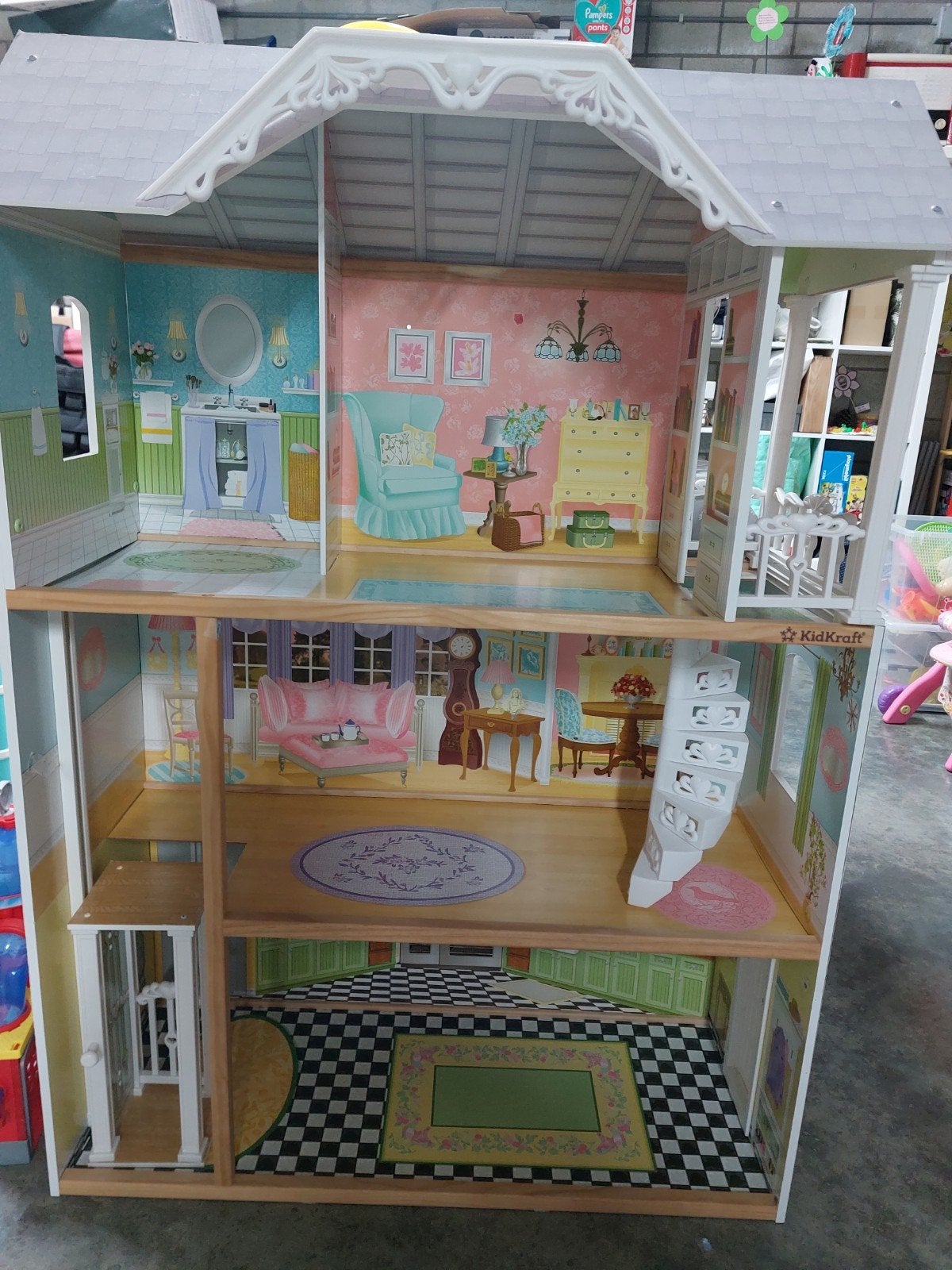 KidKraft Kaylee houten poppenhuis, Kinderen en Baby's, Speelgoed | Poppenhuizen, Ophalen, Zo goed als nieuw, Poppenhuis