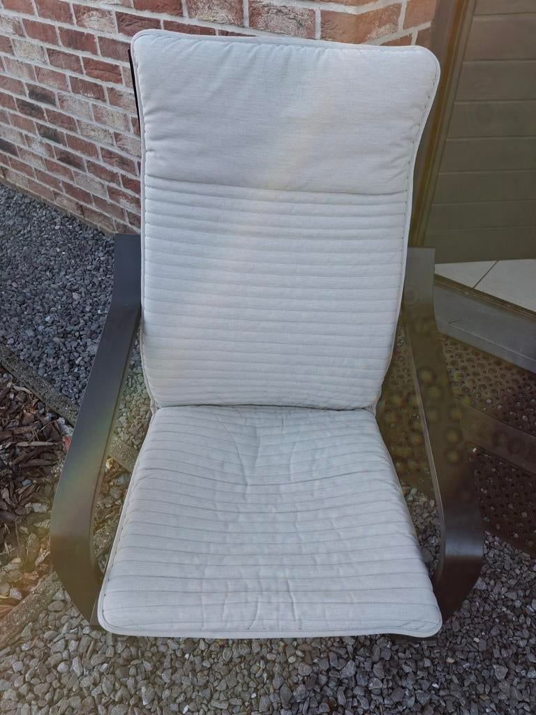 Fauteuil noir housse grise  ikéa  (déhoussable, Enlèvement