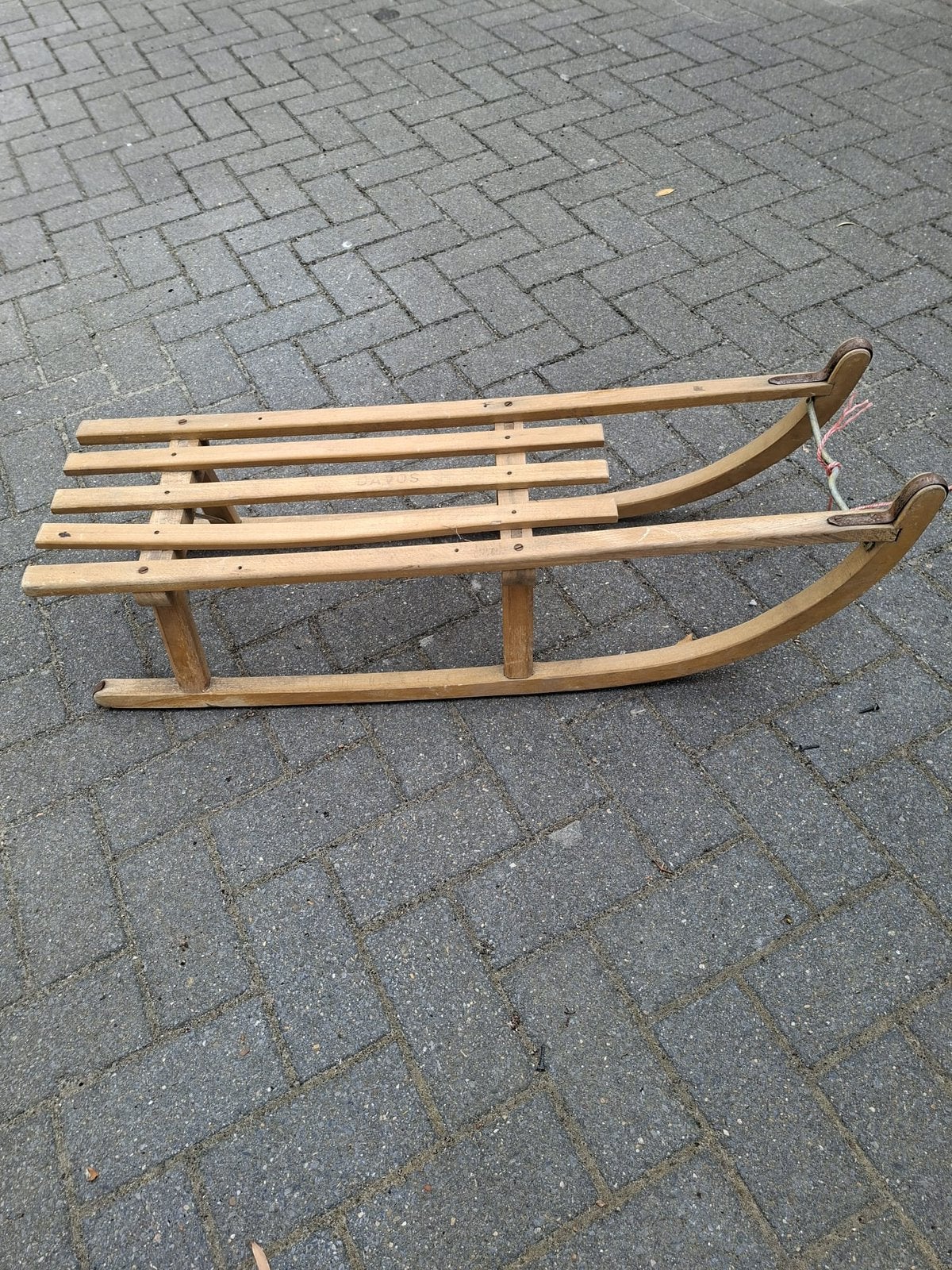 Luge Davos vintage en bois, Enlèvement, Utilisé, Bois