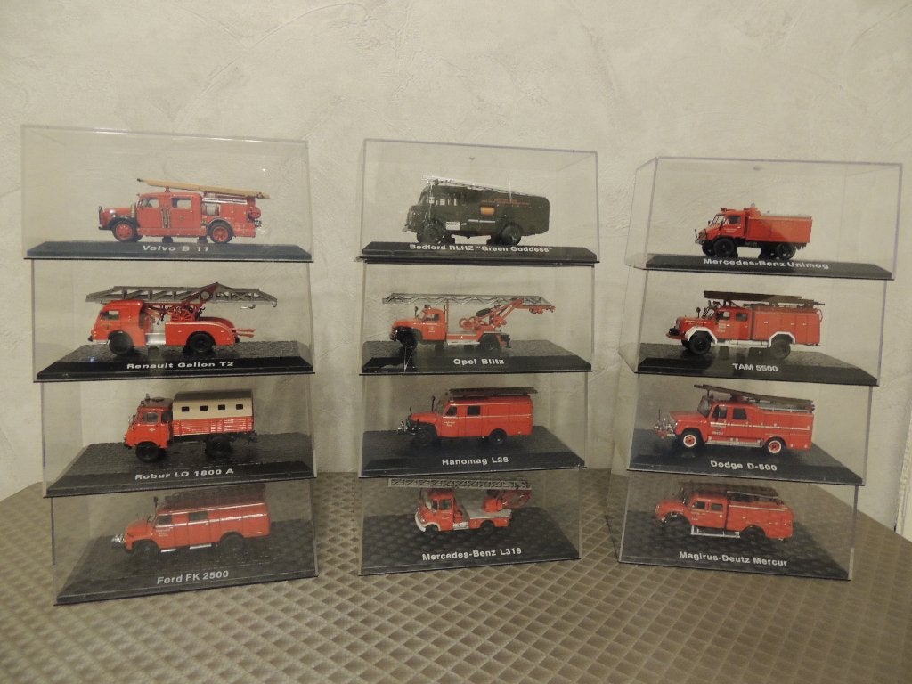 DE VOLLEDIGE REEKS BRANDWEERWAGENS ATLAS  COLLECTORS, Hobby en Vrije tijd, Modelauto's | 1:43, Nieuw, Auto, Ophalen