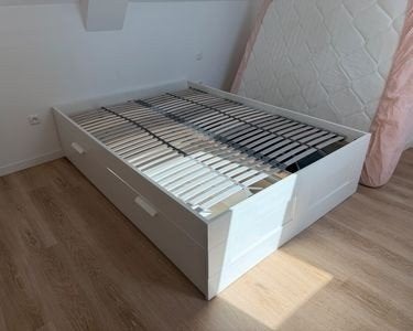 Lit 140x200cm Brimnes Ikea 4 tiroirs, Enlèvement