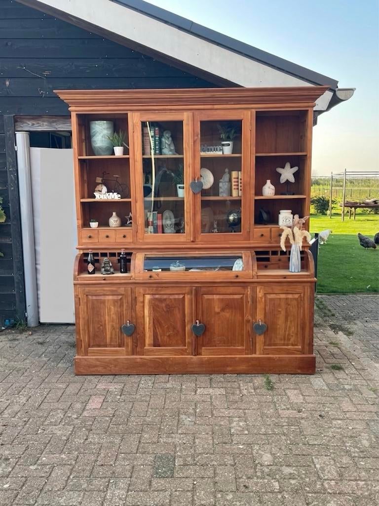 Armoire d'apothicaire en teck, livraison à domicile gratuite, Neuf, Avec tablette(s), 200 cm ou plus, Enlèvement ou Envoi