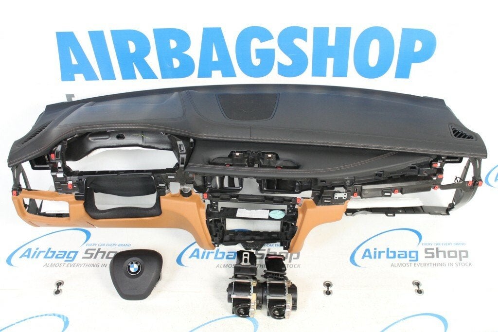 Airbag kit - Tableau de bord cuir cognac couture BMW X5 F15, Autos : Pièces & Accessoires, Enlèvement ou Envoi, Utilisé