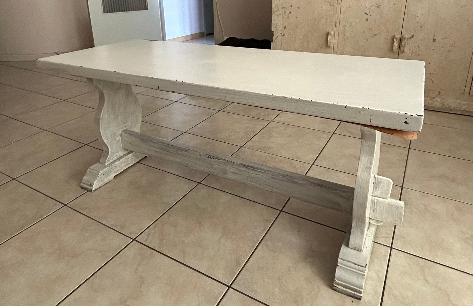 Wit geschilderde houten salontafel, Ophalen, Gebruikt