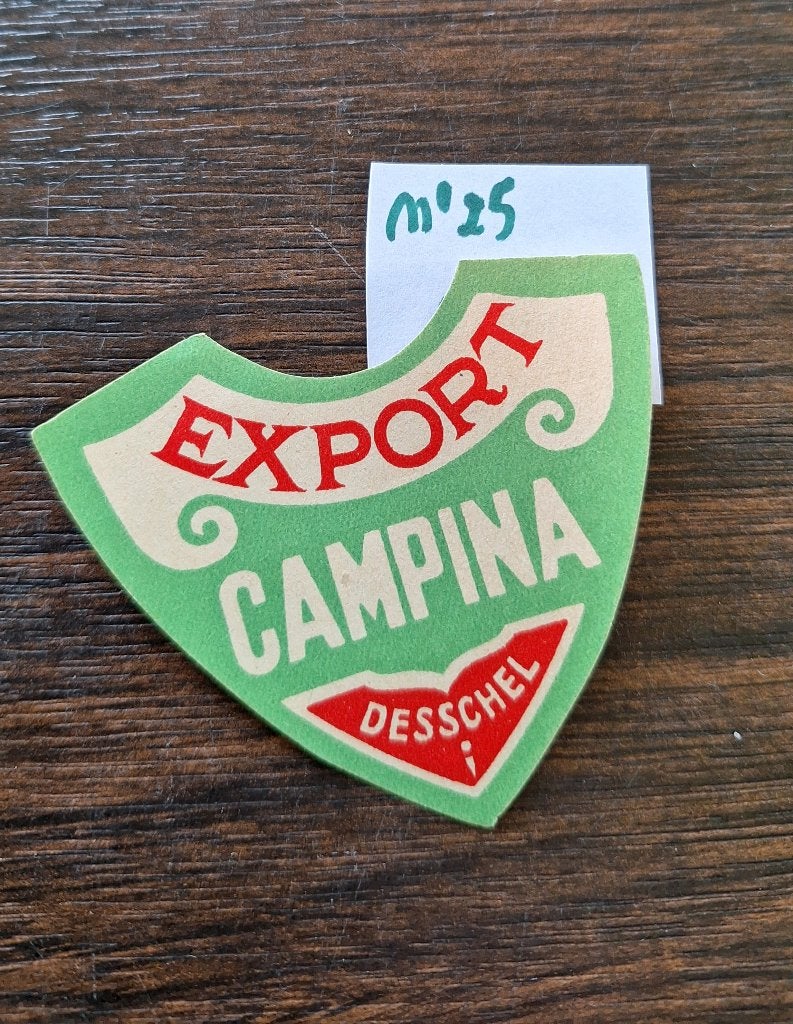 etiket Export Campina Desschel (nr25), Ophalen, Zo goed als nieuw, Overige typen, Overige merken