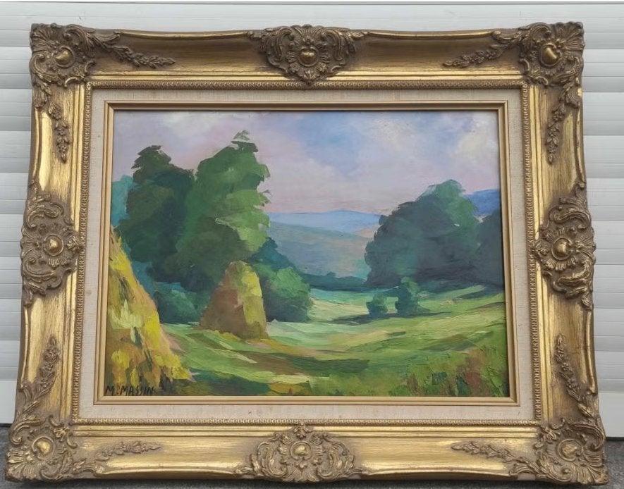 huile sur panneau paysage signe monique massin, Antiquités & Art, Art | Peinture | Classique, Paysage, Panneau, Enlèvement ou Envoi