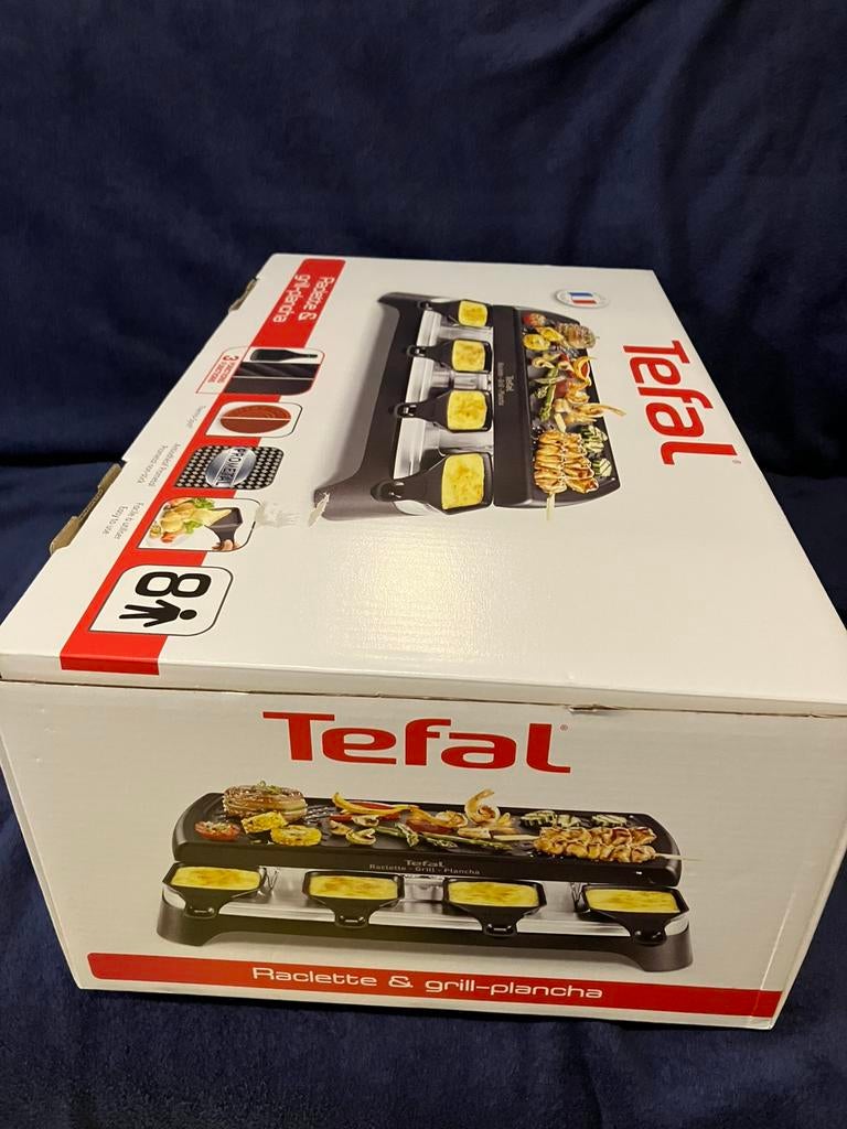 Raclette Grill Plancha 8 personen - Tefal 3 fonctions in 1, Ophalen of Verzenden, Vaatwasmachinebestendig, Nieuw, Tafelgrill