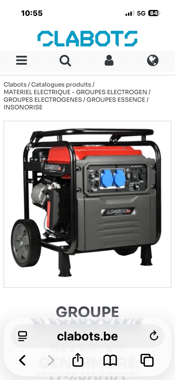 Groupe électrogène, Bricolage & Construction, Générateurs, Enlèvement ou Envoi, Comme neuf