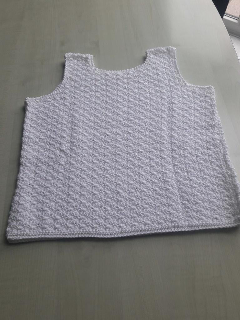 Wit, met de hand gehaakt topje., Hobby & Loisirs créatifs, Tricot & Crochet, Enlèvement ou Envoi, Neuf, Crochet, Autres types
