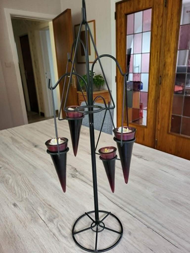 Bougeoir en métal noir, Enlèvement, Utilisé, 61 cm, Métal