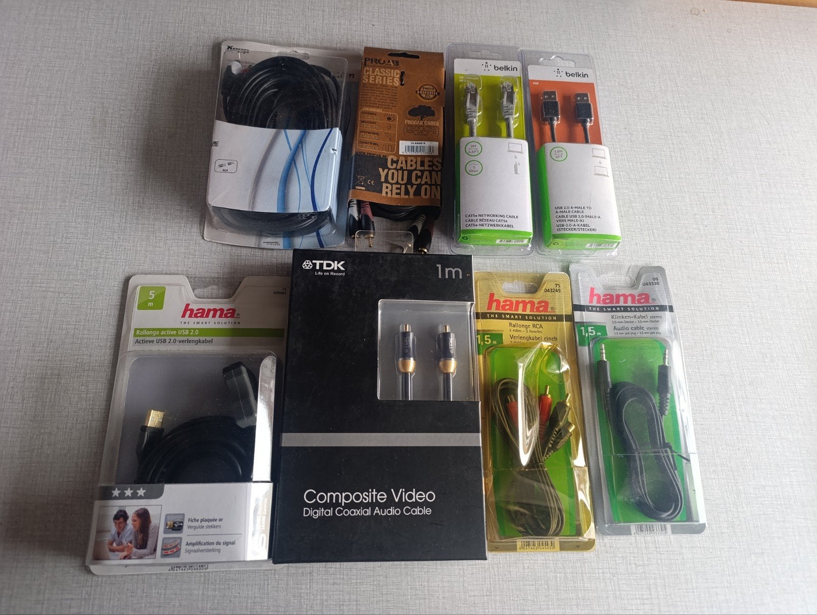 Lot Audio/TV kabels nieuw sealed, Ophalen of Verzenden