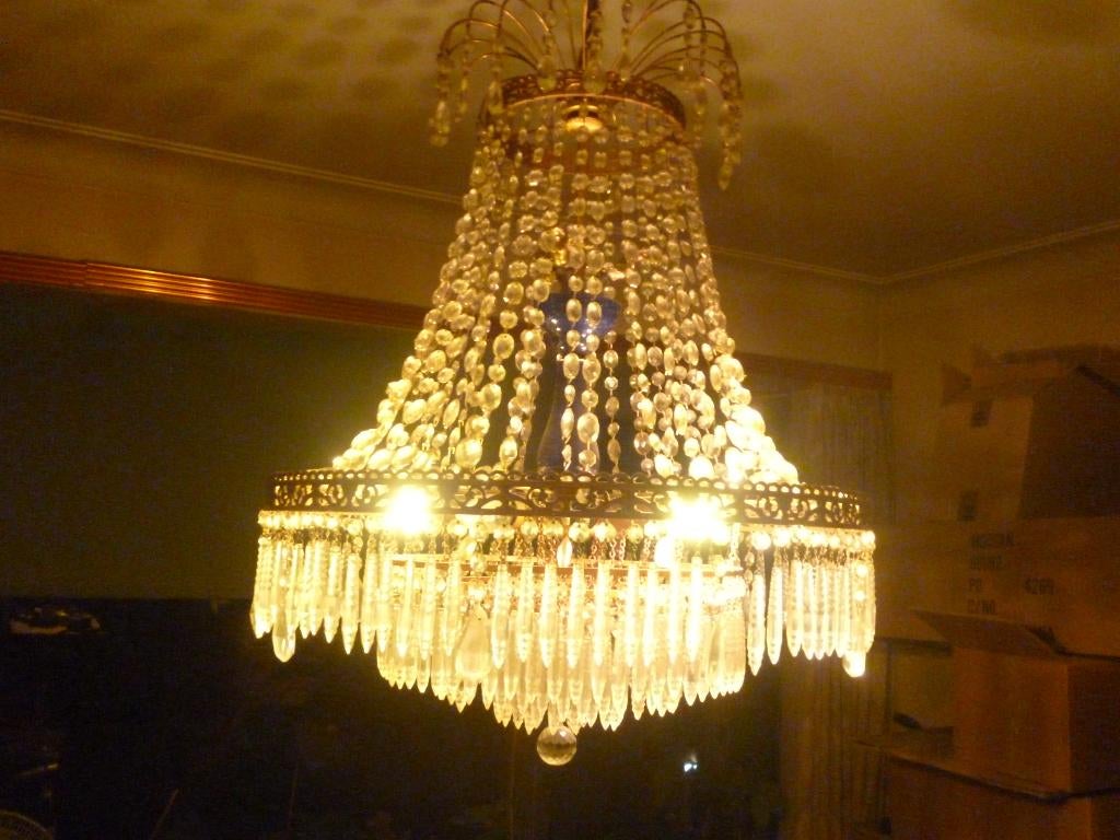 lustre en cristal, Enlèvement, Comme neuf, Verre, Klassiek