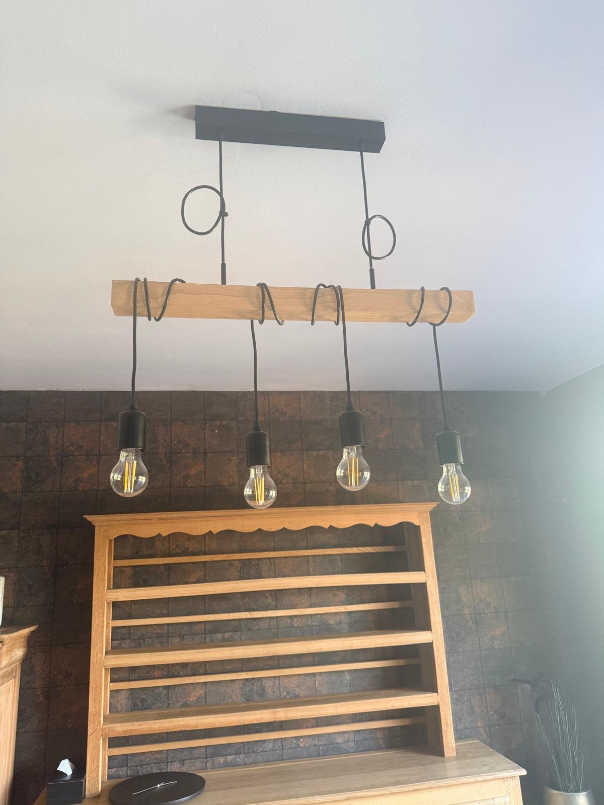 Lampe suspendue, Enlèvement, Comme neuf, Bois, Magnifique!