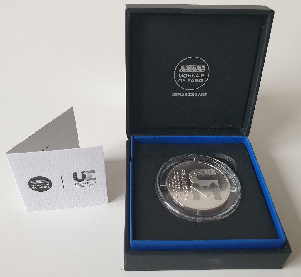 France 20 euros 2022, argent, président du Conseil de l'UE, Timbres & Monnaies, Envoi, France, Monnaie en vrac, Argent