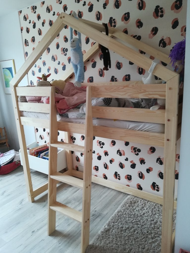 Lit cabane mezzanine Modèle G en bois - 70x160cm - modulable, Enfants & Bébés, Enlèvement, Utilisé, Lit mezzanine