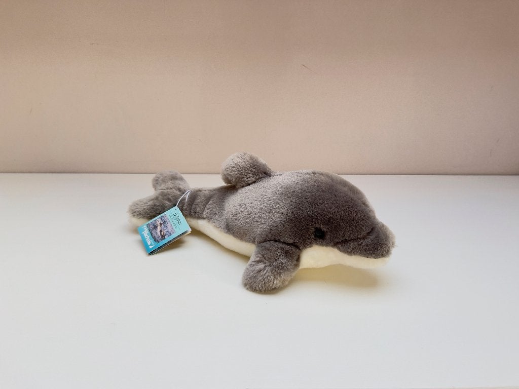 Teddy Hermann grijze en crèmekleurige dolfijnknuffel, Gebruikt, Overige merken, Overige typen, Grijs