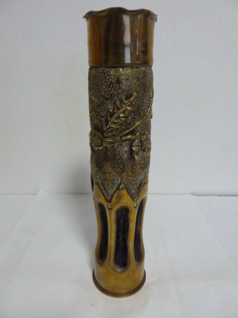Koperen obus, mooi gegraveerd (kunstwerkje!) 38cm 1.4kg, Ophalen, Overige soorten, Kunstobject