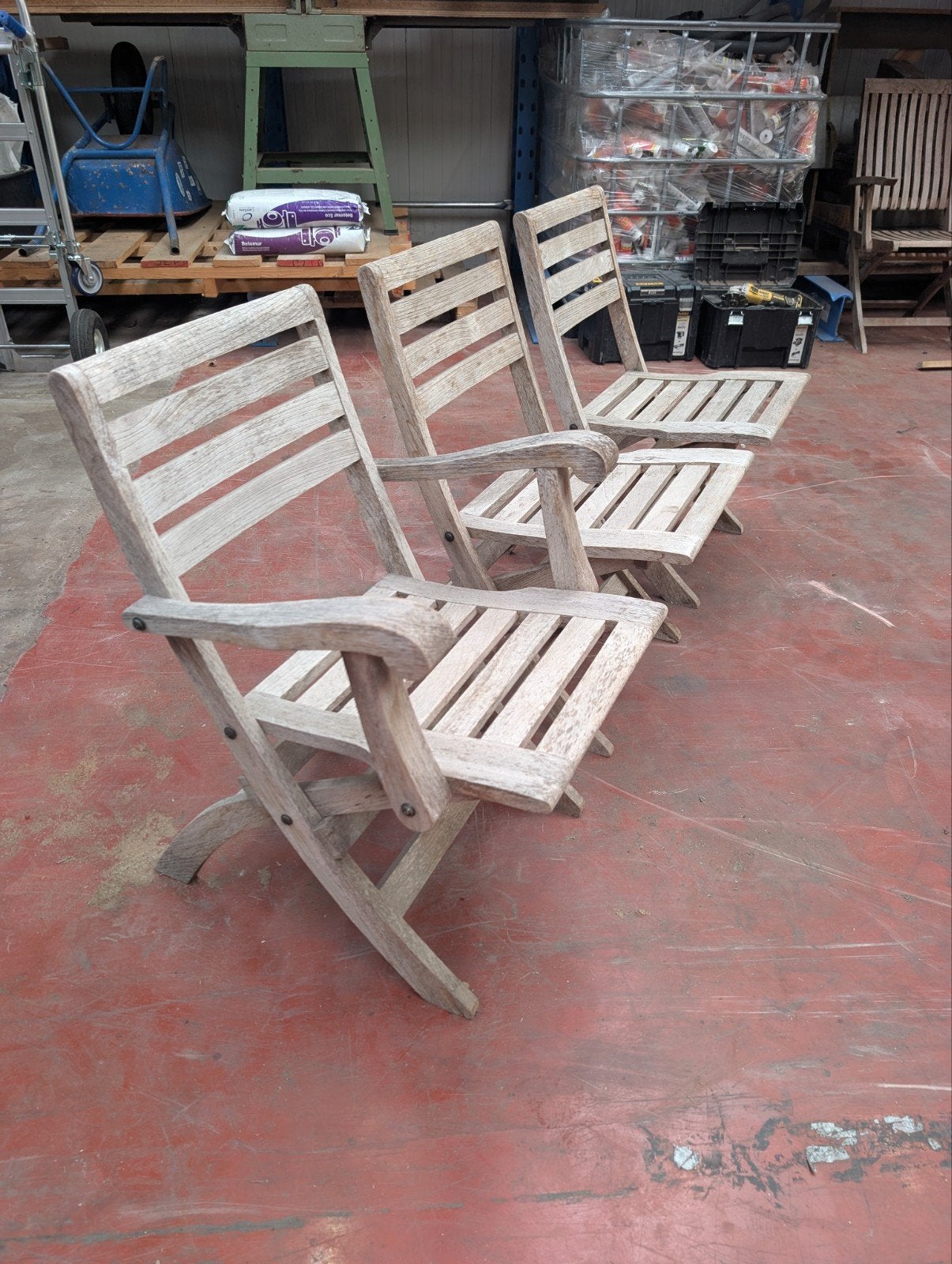 teak tuinstoelen, Ophalen, Gebruikt, Hout, Inklapbaar