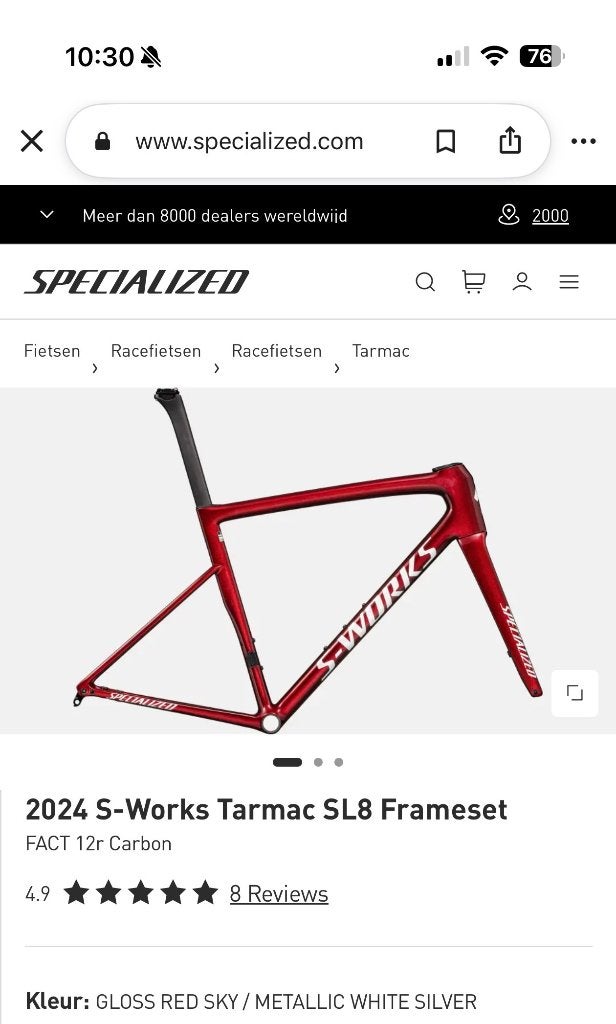 Sworks Tarmac SL8 frameset maat 52 NIEUW, Ophalen, Nieuw