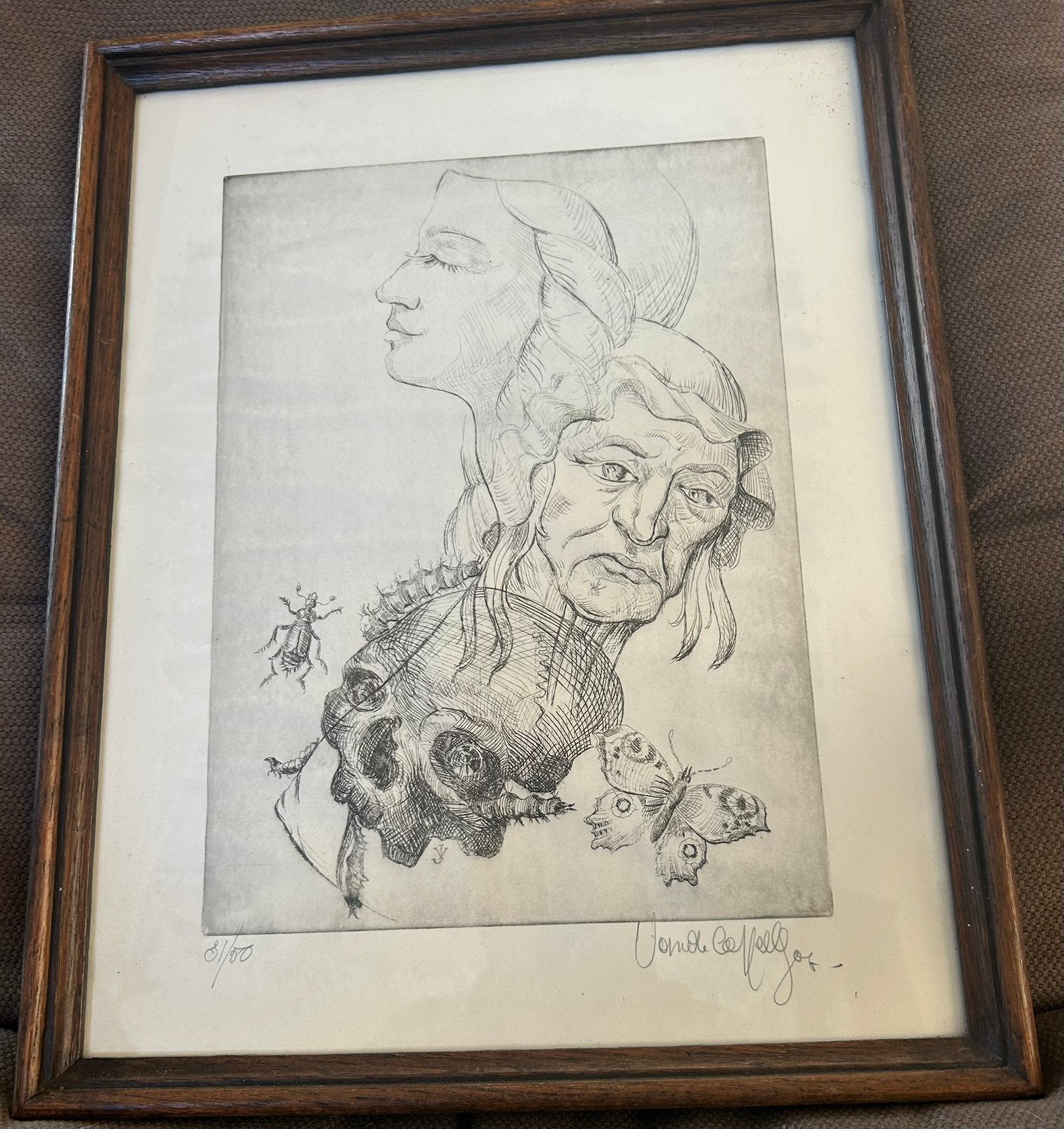 Gravure originale signée à la main - Joseph Vandecapelle, Enlèvement, Eau-forte
