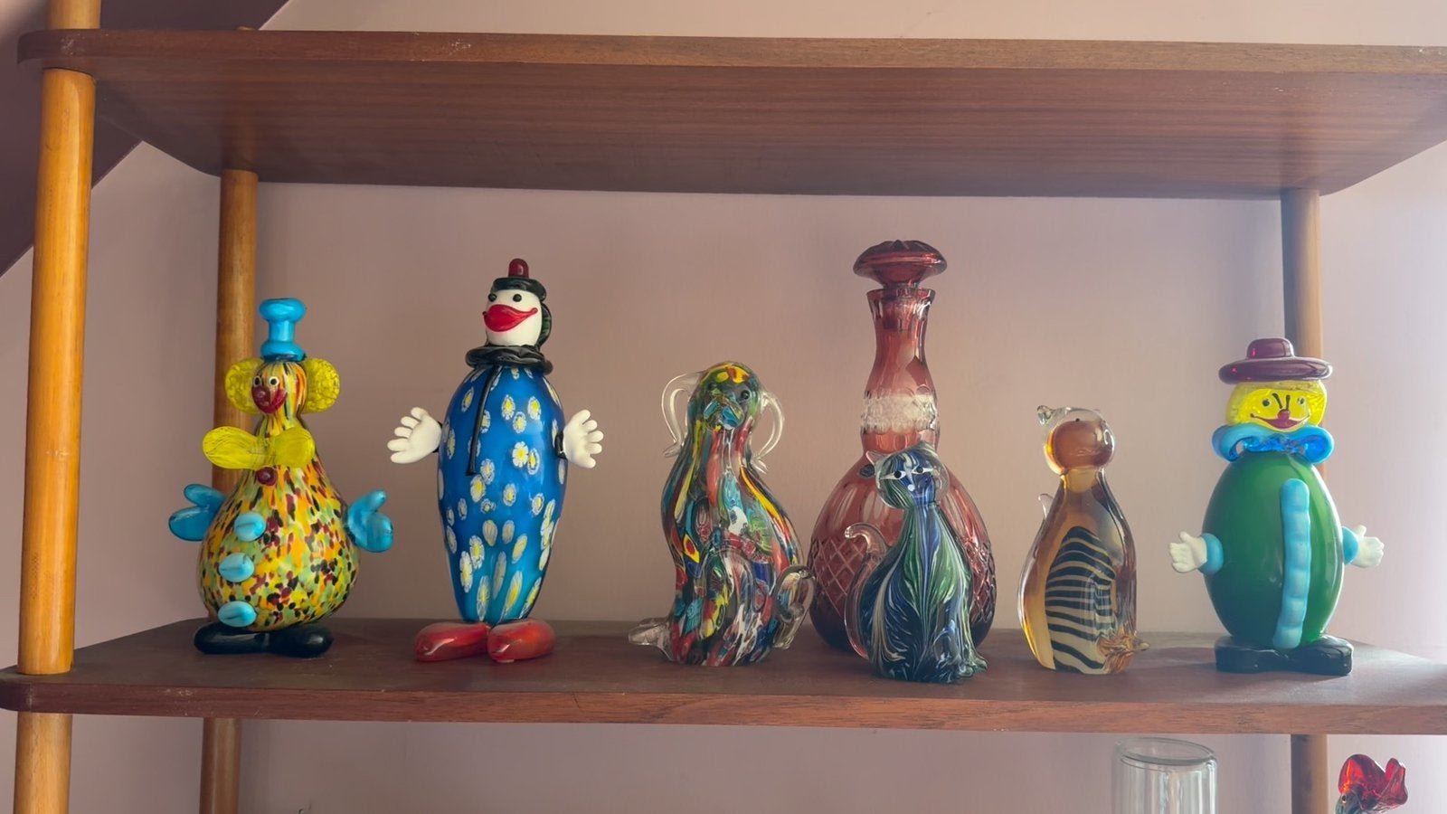 CRISTAL DE MURANO UNIQUE 3 CLOWNS 1 CHIEN 2 CHATS, Antiquités & Art, Enlèvement