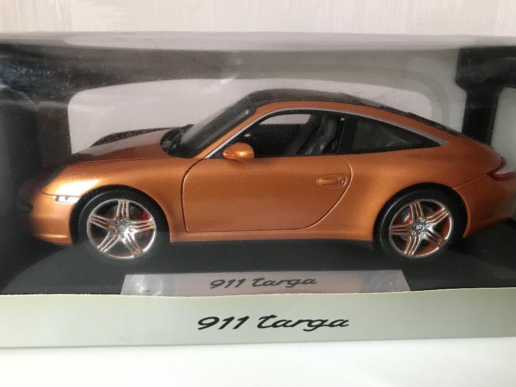 porsche 997 targa brons 1:18, Ophalen of Verzenden, Zo goed als nieuw, Auto