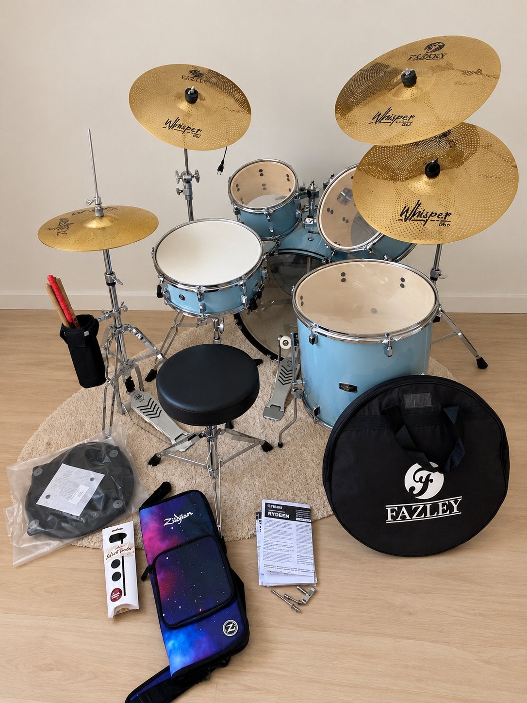 Kit de batterie standard Yamaha Rydeen bleu pâle, Musique & Instruments, Enlèvement, Comme neuf, Yamaha