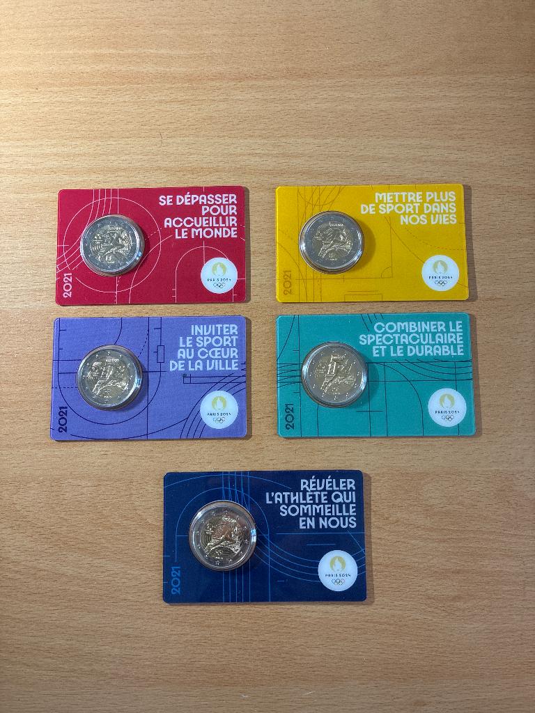 2 € Olympische Spelen 2021, Postzegels en Munten, Munten | Europa | Euromunten, Ophalen, Frankrijk, 2 euro, Setje