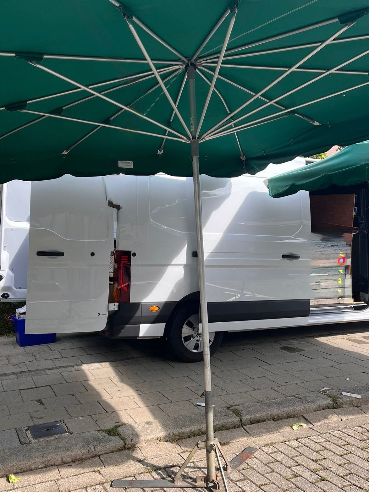 Markt paraplu met staander, Ophalen, Gebruikt, Overige typen, Minder dan 4 meter