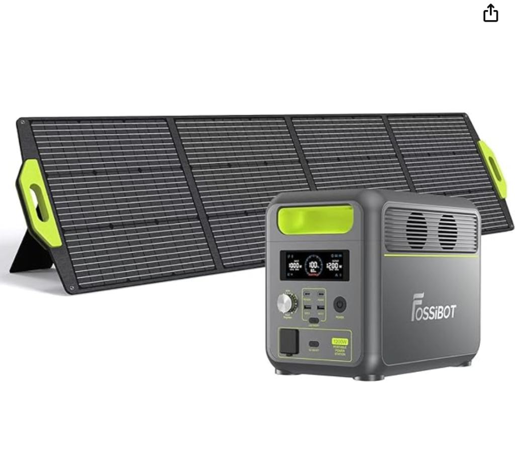Station de charge portable Fossibot F1200 + pan sol Pi200W, Enlèvement, Comme neuf