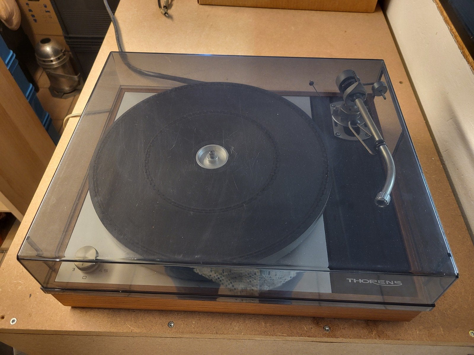 platine Thorens TD150MK2 / bras Shure, Enlèvement, Comme neuf, Tourne-disque, Thorens