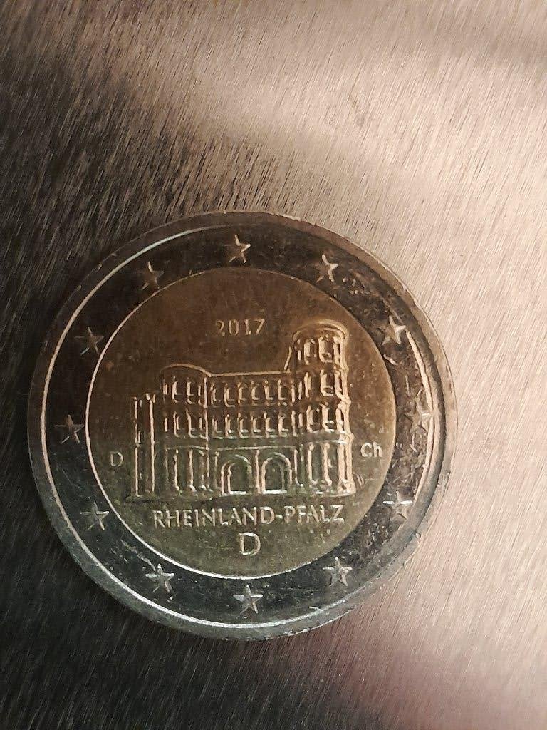 Piece 2 euros rheinland pfalz D 2017, Timbres & Monnaies, Enlèvement ou Envoi, Allemagne, 2 euros, Monnaie en vrac