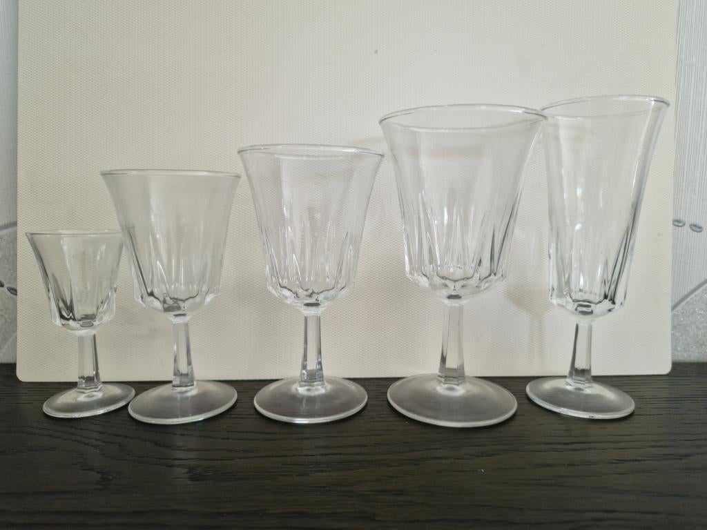 Glazenset VINTAGE Franse stijl, Antiek en Kunst, Antiek | Glaswerk en Kristal, Ophalen