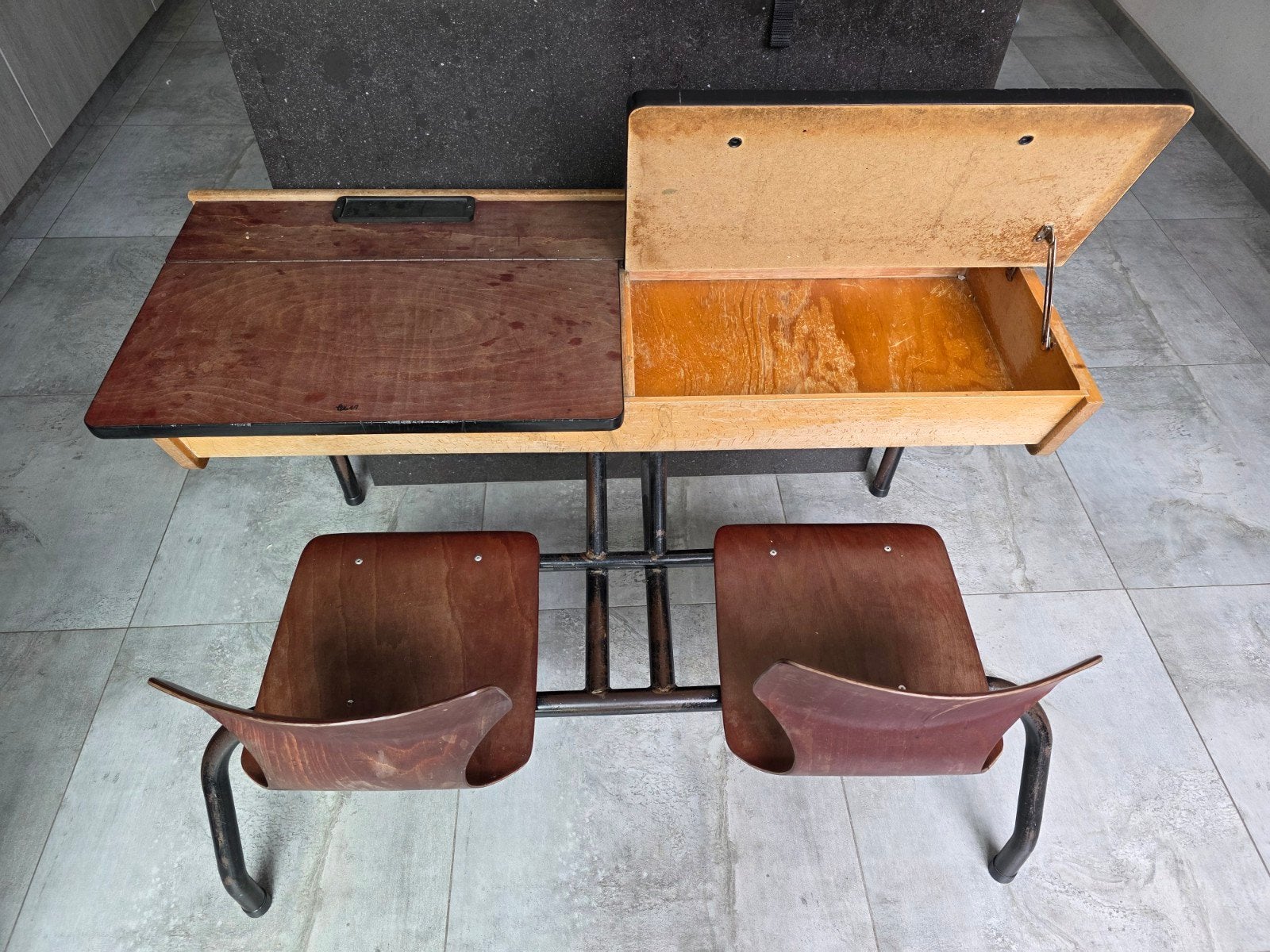 lessenaar oude schoolbank, Huis en Inrichting, Klassiek, Ophalen, Gebruikt, Kinderbureau