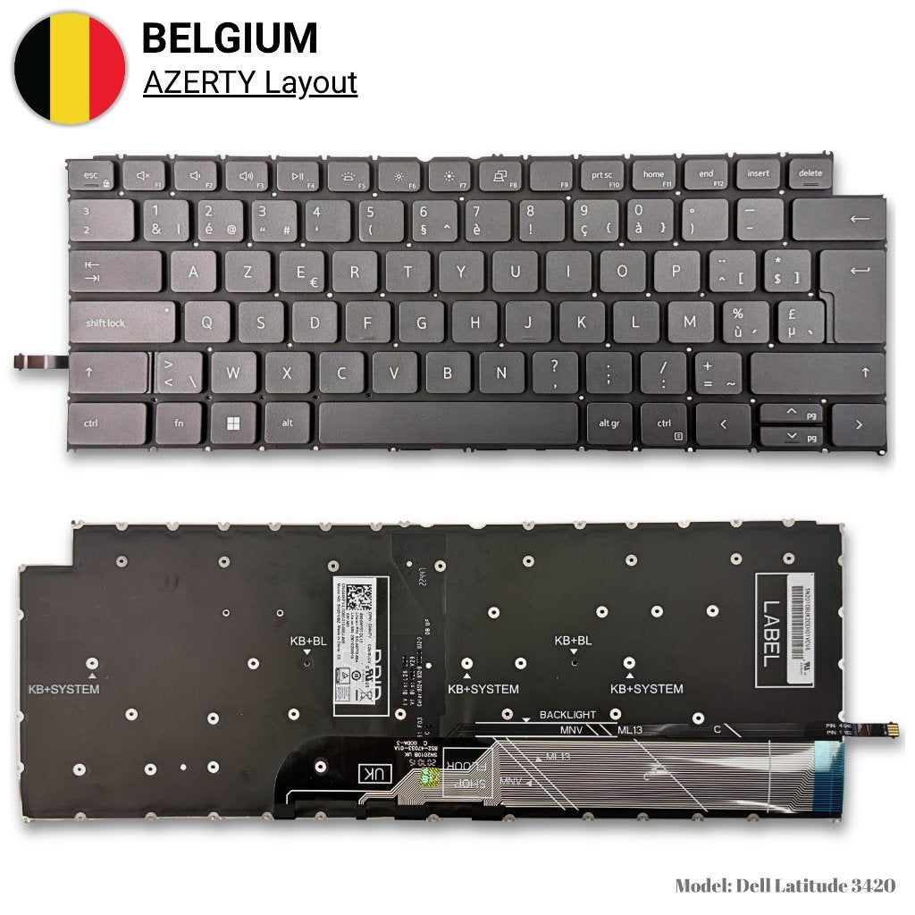 Dell Latitude 3420 en 3430 toetsenbord AZERTY BE verlicht, Computers en Software, ZeliT, Ophalen of Verzenden, Draadloos, Nieuw
