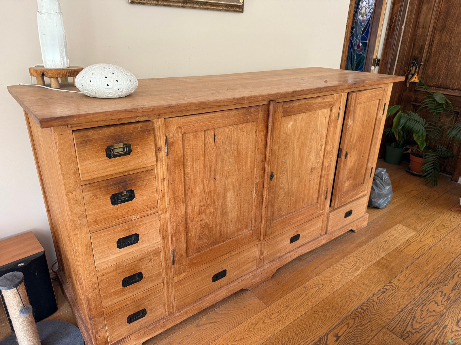 Magnifique buffet en teck à un prix avantageux, Teck, Avec porte(s), 200 cm ou plus, Enlèvement